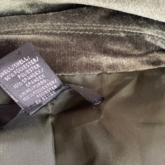 August Silk Blazer Womens 6 Velour Forest Green 3 Button - Picture 6 of 14